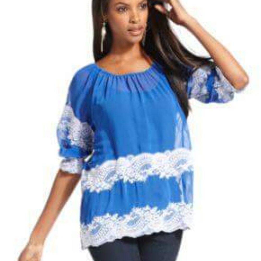 I.N.C. chiffon lace top